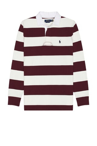 Polo Ralph Lauren Long Sleeve Iconic Rugby Polo in Wine & Trophy Cream from Revolve.com | Revolve Clothing (Global)