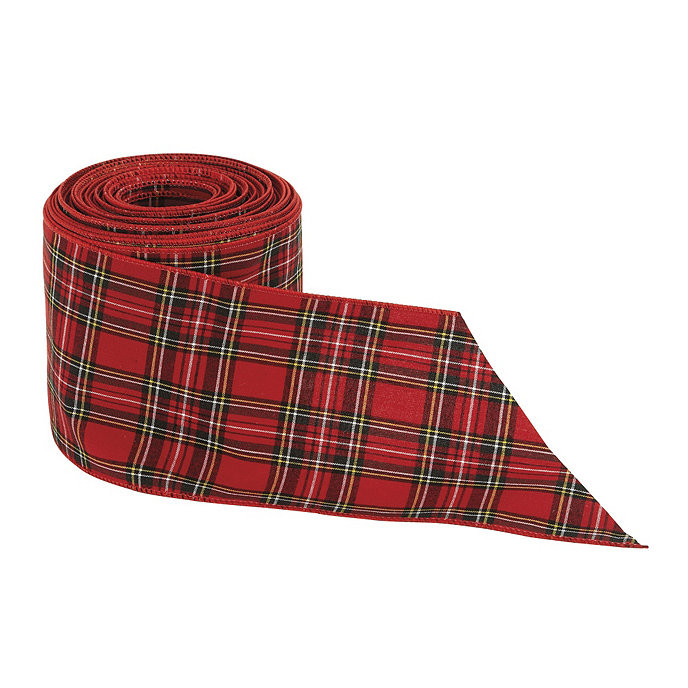 Suzanne Kasler Plaid Christmas Ribbon 3 inch Wide Roll | Ballard Designs, Inc.