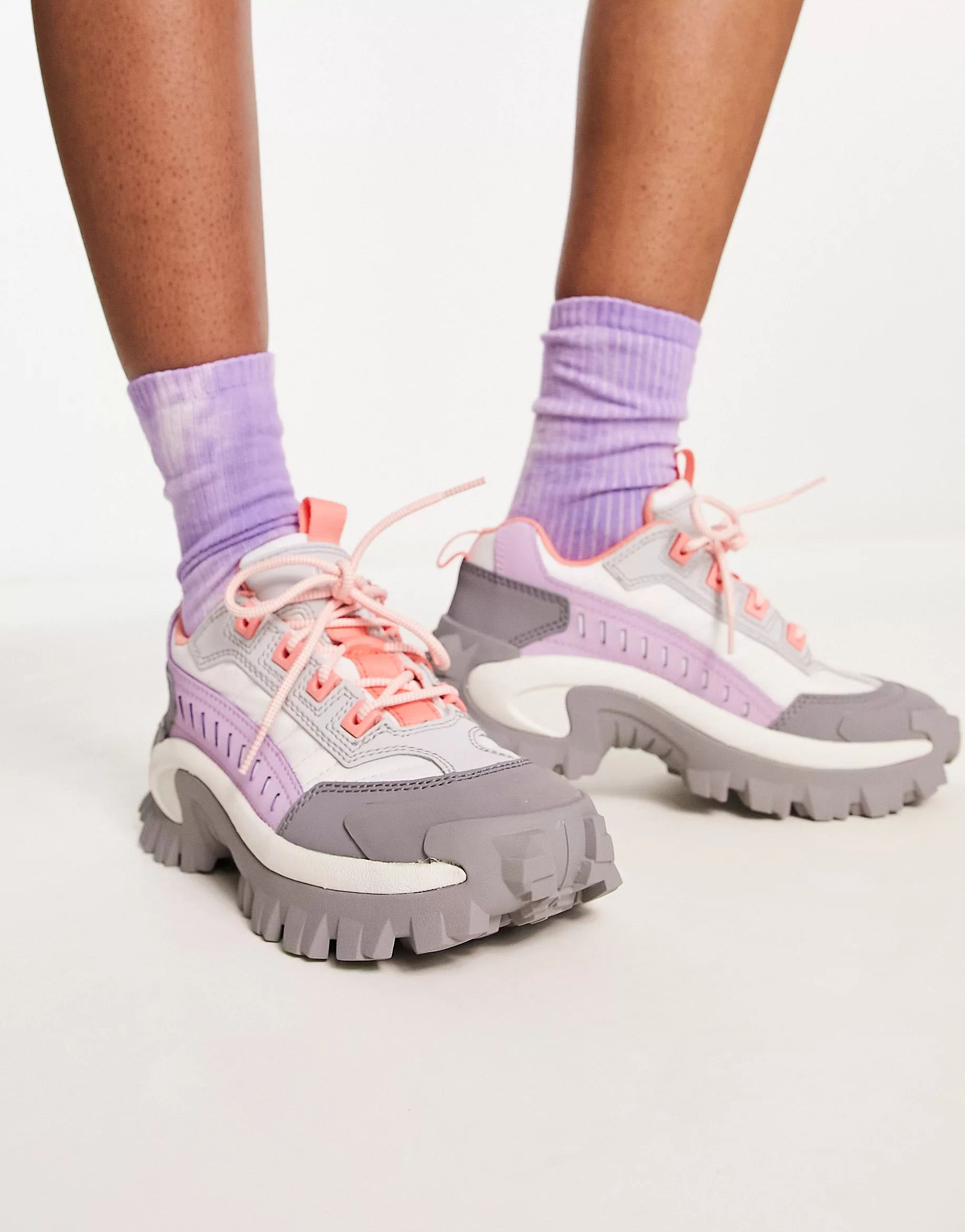 CAT Intruder chunky trainers in grey and pink womens  | ASOS | ASOS (Global)