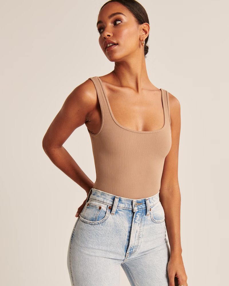 90s Seamless Ribbed Tank Bodysuit | Abercrombie & Fitch (US)