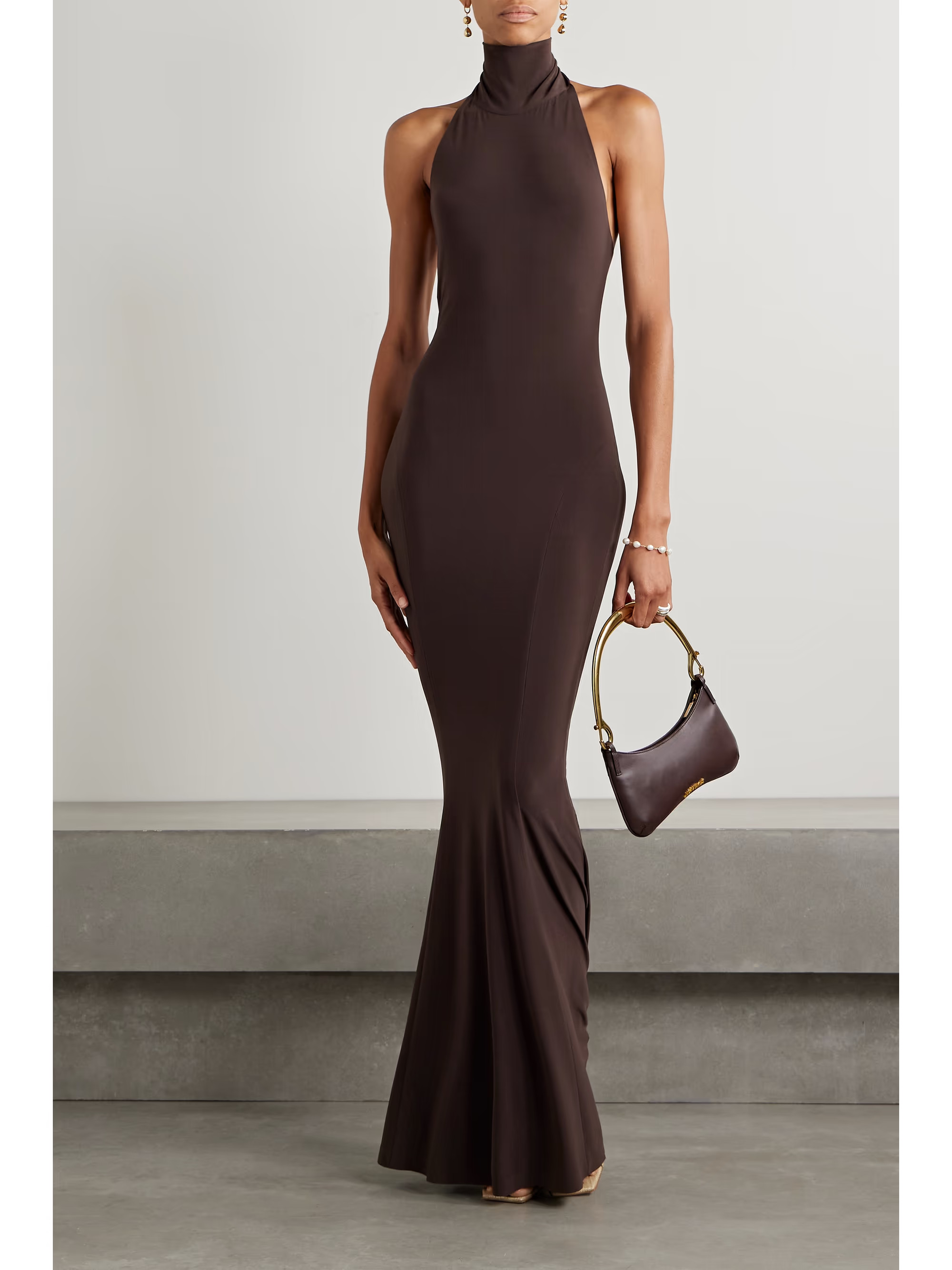 Stretch-jersey turtleneck gown | NET-A-PORTER (US)
