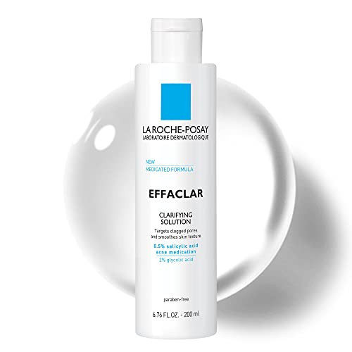 La Roche-Posay Effaclar Clarifying Solution Acne Toner with Salicylic Acid and Glycolic Acid, Pore Refining Oily Skin Toner, Gentle Exfoliant to Unclog Pores and Remove Dead Skin Cells | Amazon (US)