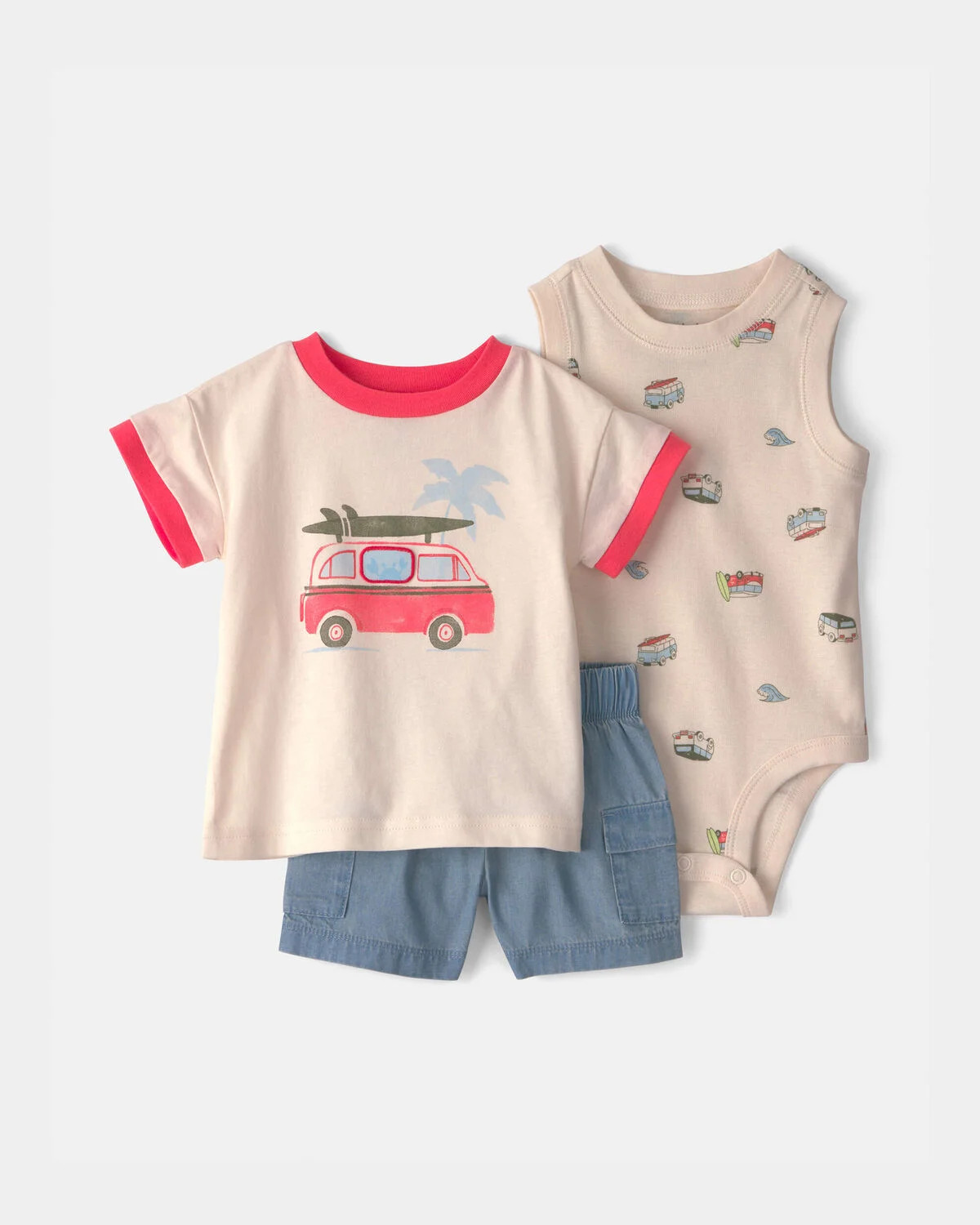 Baby Boy 3-Piece Beach Surf Top, Bodysuit & Short Set | Carter's | Carter's Inc