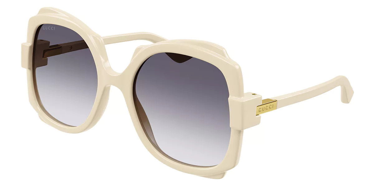 Gucci GG1431S 004 Women’s Sunglasses White Size 57 - Free RX Lenses - Free RX Lenses | SmartBuyGlasses Global