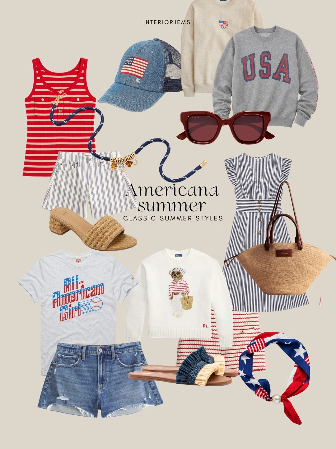 American summer here are some of my favorite fashion picks from splurge worthy Ralph, Lauren to target sandals and Gucci sunglasses to USA, comfy sweatshirts. Veronica beard

#LTKHome