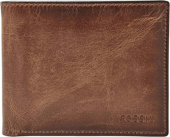 Fossil Men's Wallet, Derrick Leather RFID-Blocking Wallet Bifold Passcase with Removable Card Cas... | Amazon (US)