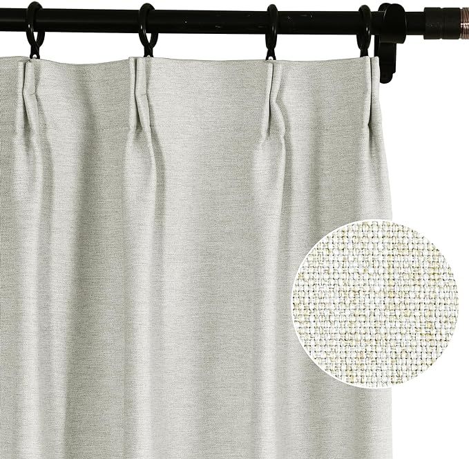 Fcosie Custom Made Curtain Natural Linen Blend Drape for Bedroom Living Room, Blackout or Room Da... | Amazon (US)