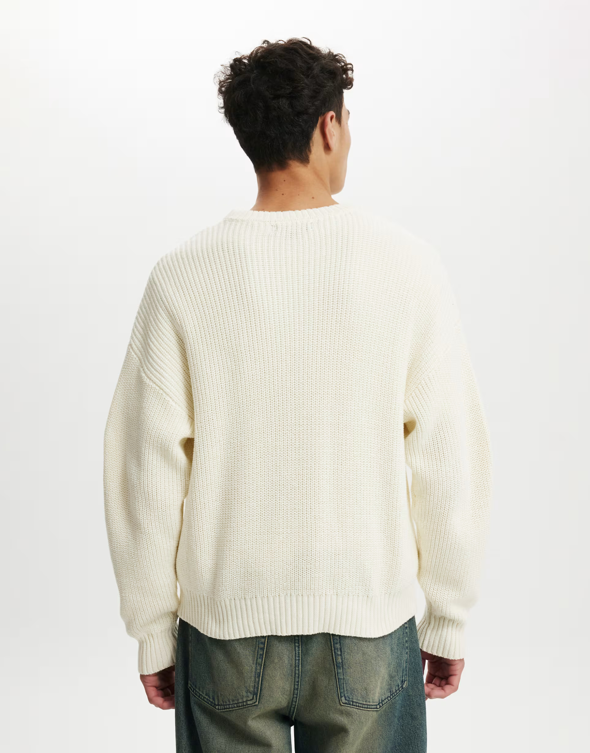 Cotton:On Box fit crew knit in white | ASOS (Global)