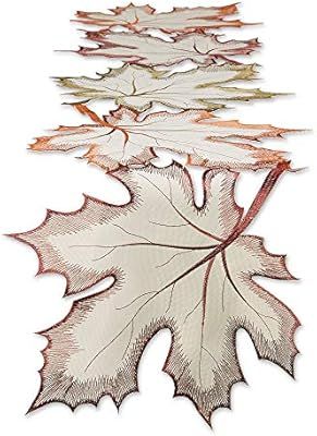 DII 14x60" Polyester Table Runner, Embroidered Maple Leaves - Perfect for Fall, Thanksgiving, Cat... | Amazon (US)