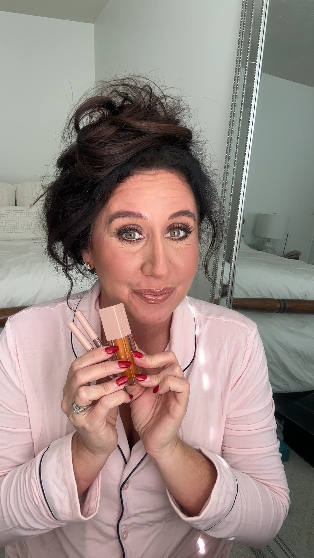 Victoria’s Secret Angel makeup- but make it drugstore! 
I used the liner colors On it & Line Leader
Gloss color is Honey!🍯 
My blush shade is dolce pink
The blush brush is a MUST HAVE! Treat yourself! 

#LTKFindsUnder50 #LTKBeauty