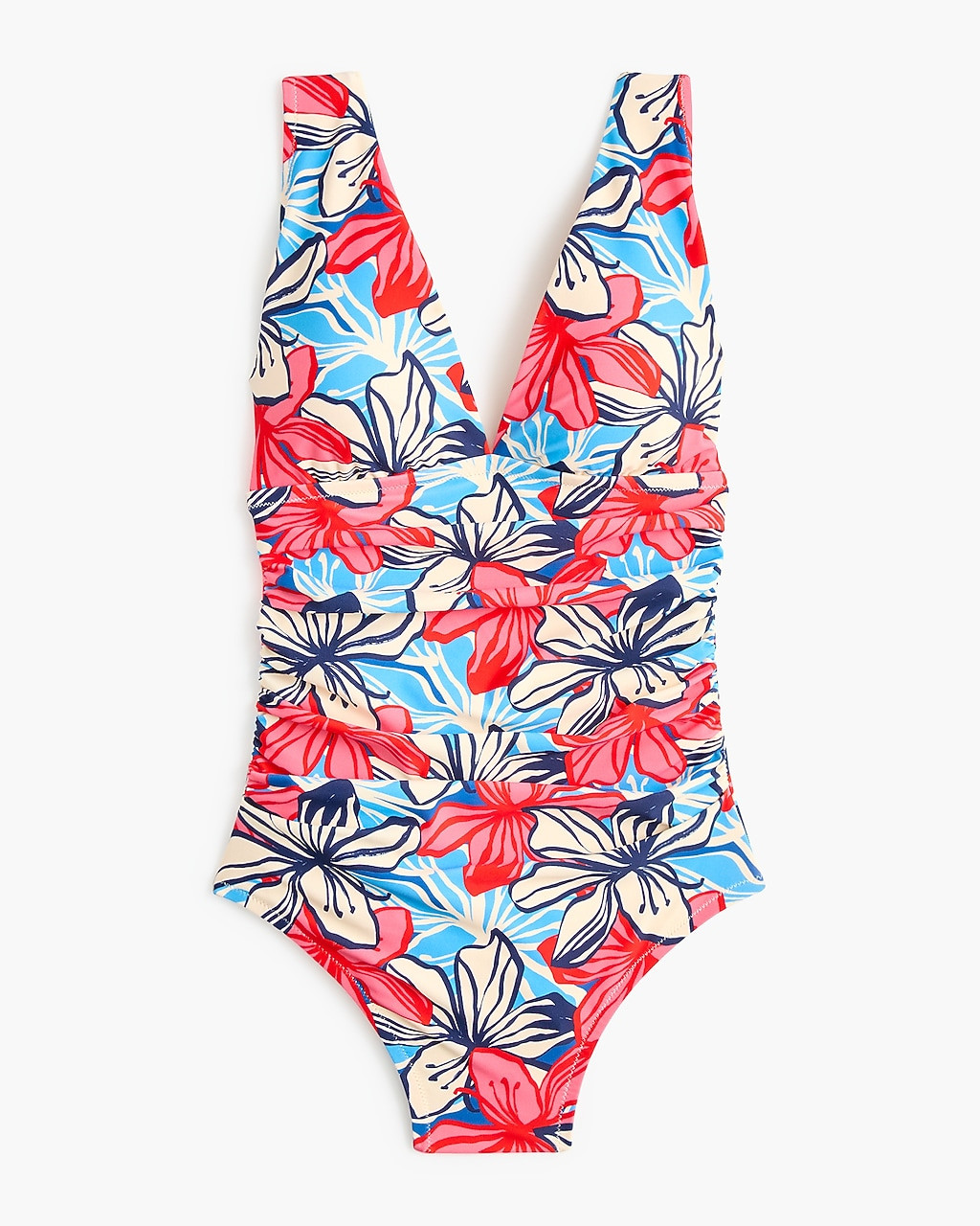 Ruched plunge one-piece swimsuit | J.Crew Factory