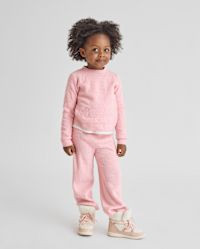 Toddler Girls Waffle Sweater 2-Piece Outfit Set - pink | The Children's Place