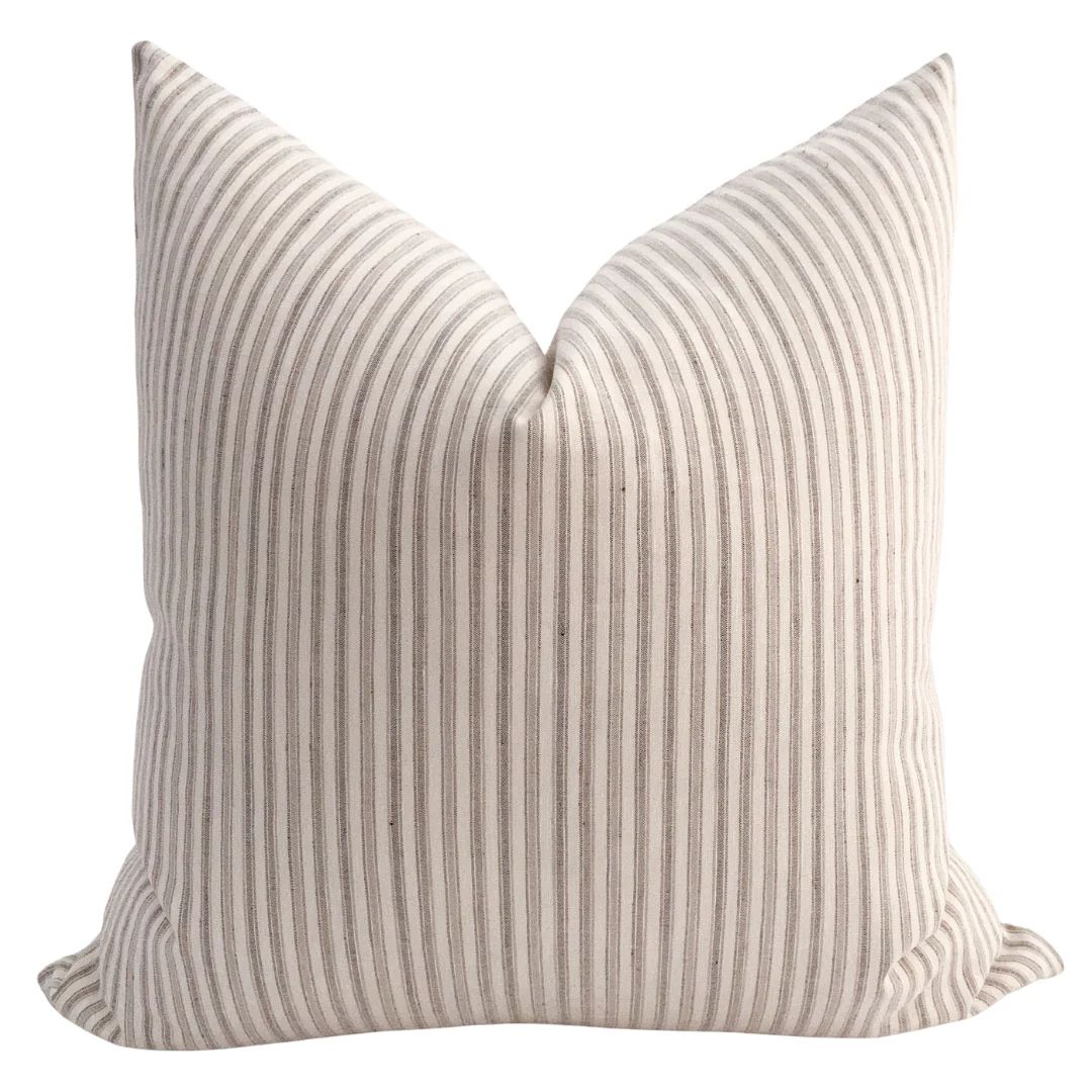 Linen Stripes | Coffee Pillow Cover | Hackner Home (US)