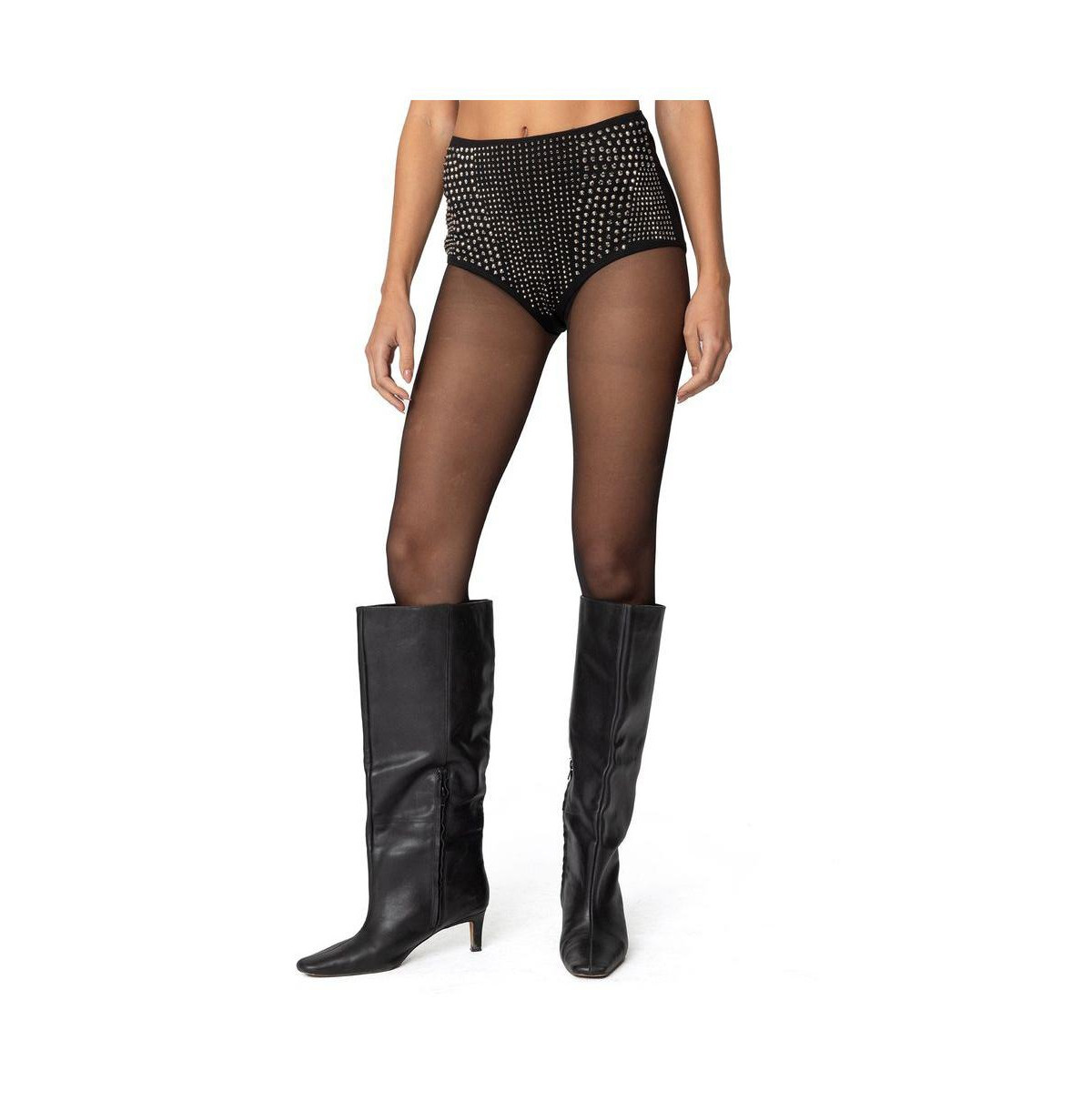 Edikted Women's Rhinestone Micro Shorts - Black | Macy's