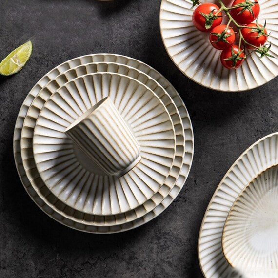 Unique Dinnerware Set for 4 2 1 Plate and Bowl Set Ceramic | Etsy | Etsy (US)