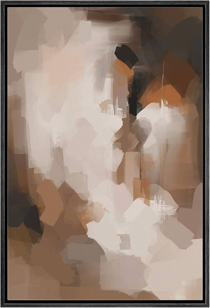 SIGNWIN Framed Canvas Print Wall Art Grunge Watercolor Brown Abstract Illustrations Minimalism Co... | Amazon (US)