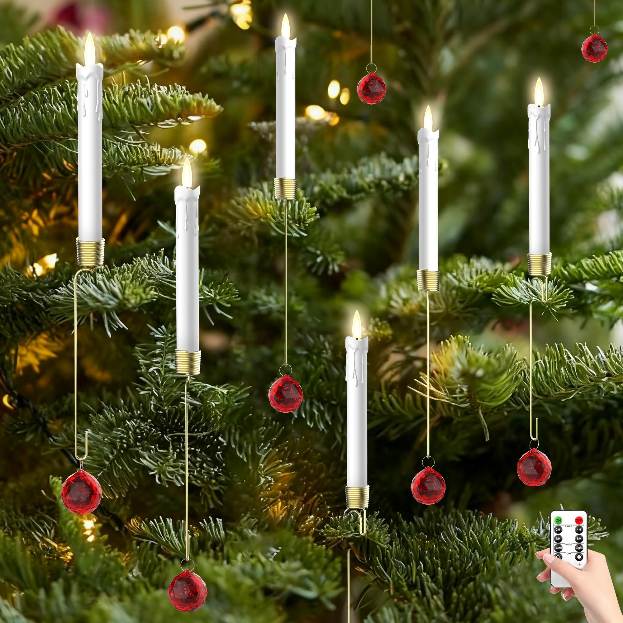 Christmas Tree Candles with Remote, 12 Pack Battery Operated Christmas Candles, Fake LED Candle f... | Amazon (US)