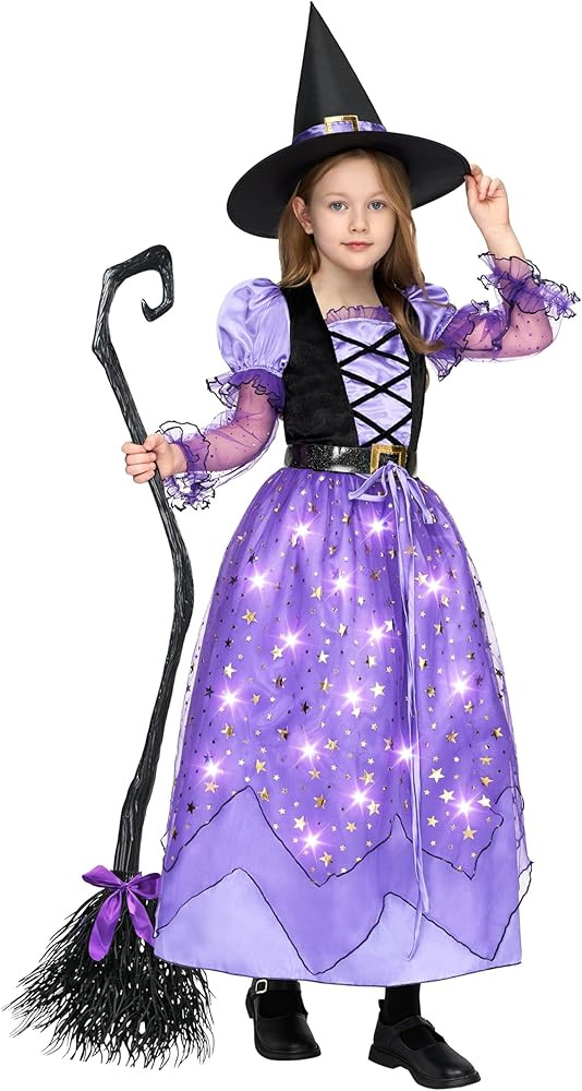 Spooktacular Creations Girls Witch Costume, Light up Witch Costume Kids, Starry Witch Dress with ... | Amazon (US)