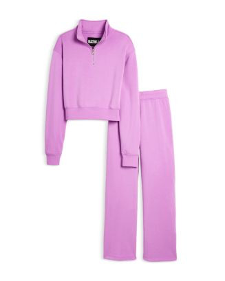 Girls' Dylan Quarter Zip Top & Wide Leg Sweatpants - Big Kid | Bloomingdale's (US)