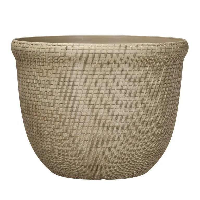 Better Homes & Gardens Tatum Recycled Resin Planter, Khaki Chino, 15.8in x 15.8in x 12in | Walmart (US)