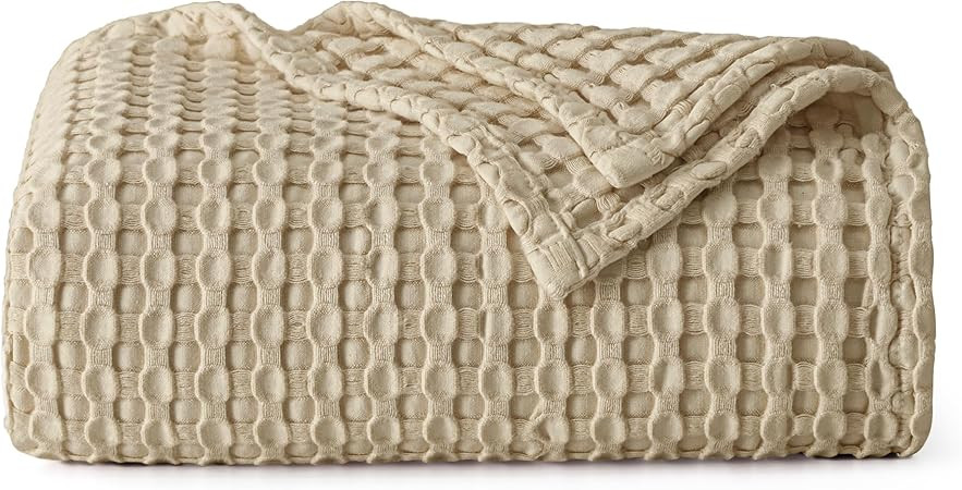 Bedsure Cooling Cotton Waffle Twin XL Blanket - Lightweight Breathable Blanket of Rayon Derived f... | Amazon (US)