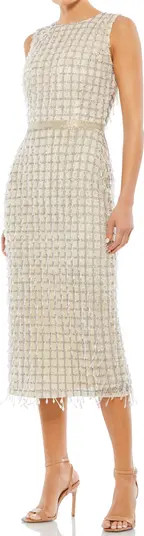 Embellished Sleeveless Tweed Midi Dress | Nordstrom