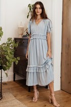 Willa Ruffle Dress in Light Blue | Böhme US