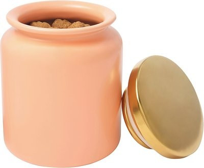 Frisco Modern Gold Rim Ceramic Treat Jar, 5 Cups | Chewy.com