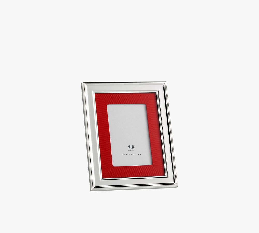 Silver Grosgrain Frames Red 4""x6 | Pottery Barn (US)