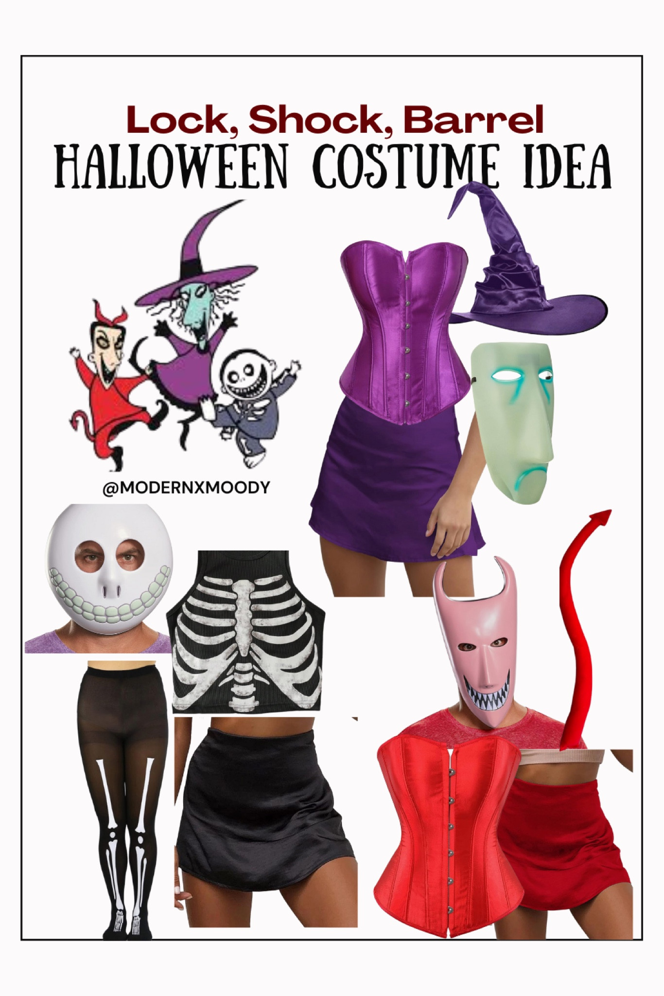 Nightmare Before Christmas Halloween Costume Idea: Lock, Shock and Barrel 

Costume for trios, Halloween costume idea, DIY Halloween costume, easy Halloween costume 

#LTKStyleTip #LTKSeasonal #LTKMidsize