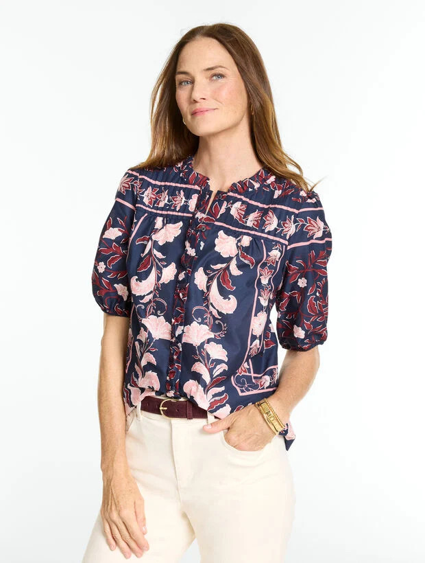 Elbow Sleeve Top - Enchanting Floral | Talbots