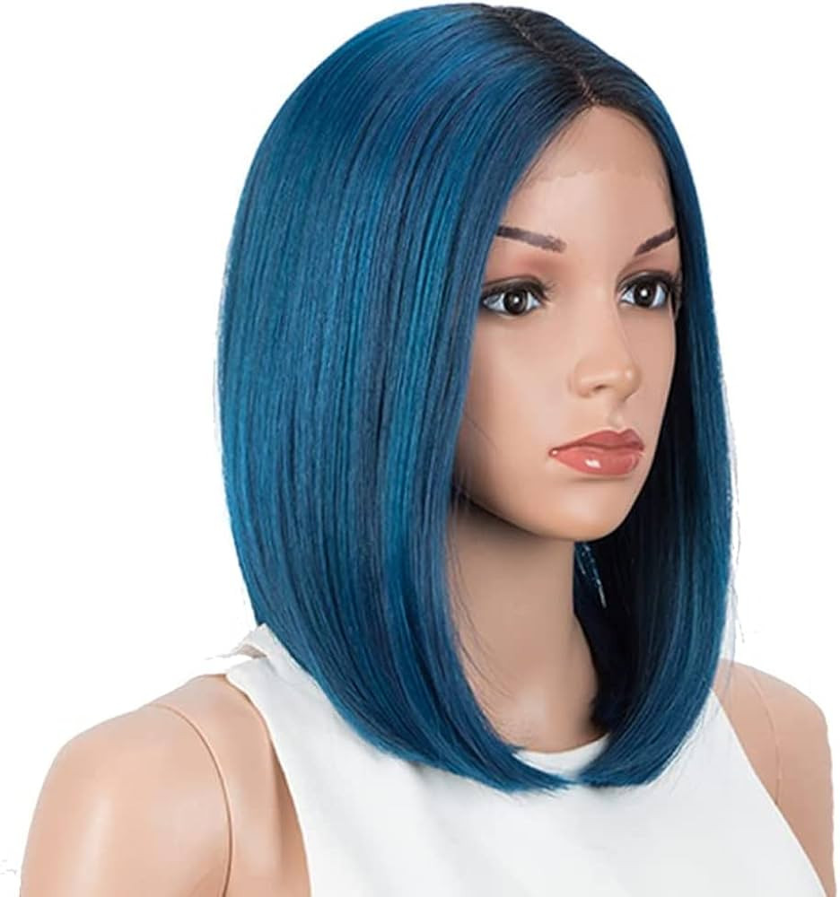 NOBLE Lace Front Wigs for Black Women Blue Bob Wigs for White Women Short T Part HD Lace Front Wi... | Amazon (US)