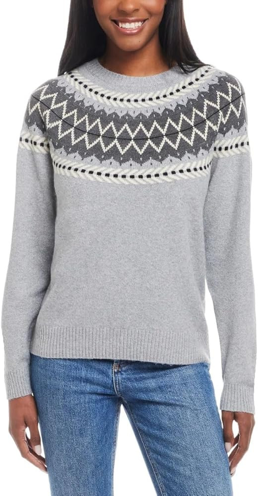 Weatherproof Vintage Women's Fairisle Ribbed Cuffs & Hem Sweater | Amazon (US)