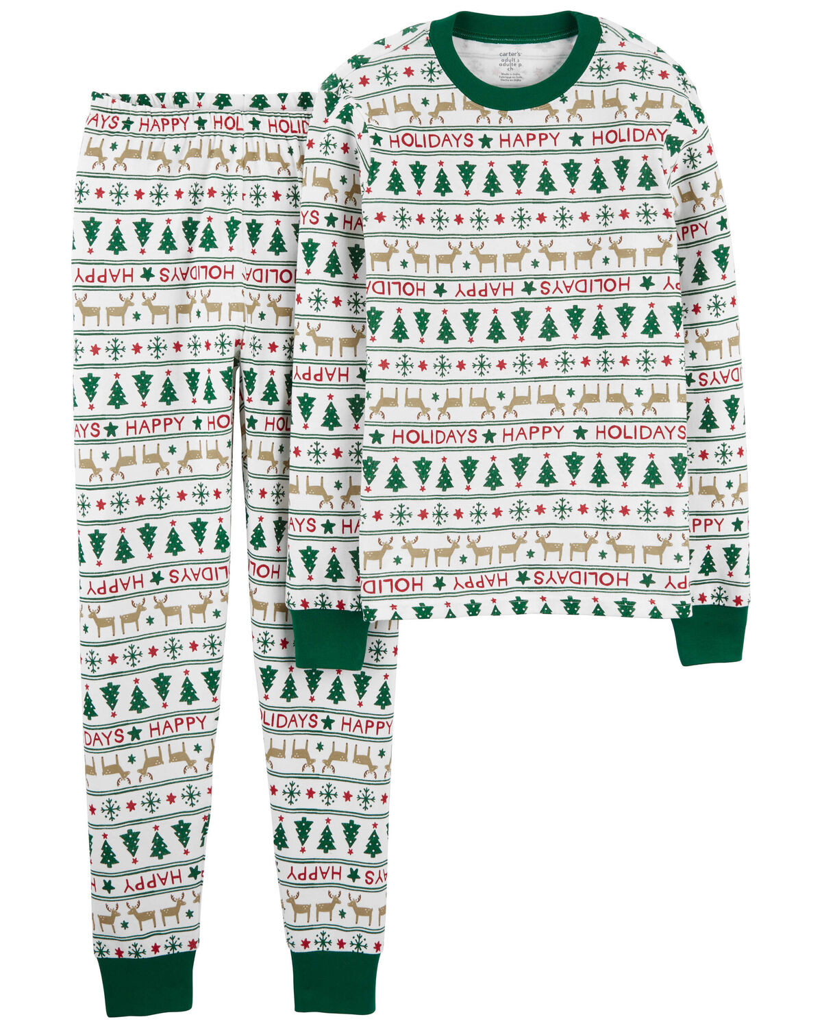 Adult 2-Piece Fair Isle 100% Snug Fit Cotton Pajamas - Carter's | Carter's | Carter's Inc