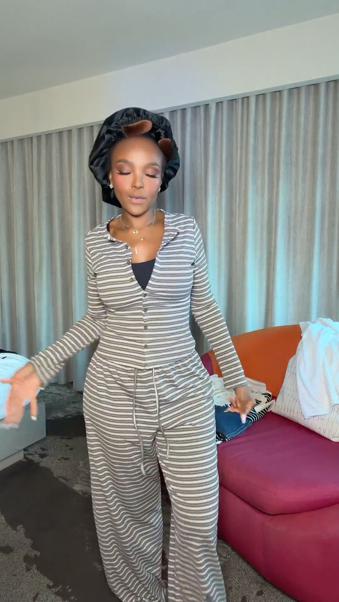 Scroll to shop! ✨ Everything from this look is linked below. 👇🏽

Matching sets that make getting dressed SO easy. 🤎 This striped cardigan + wide leg pant set is comfy enough for lounging but cute enough to actually leave the house in. Wear it together or mix the pieces with your favorite basics.

striped matching set, cardigan matching set, wide leg pants set, women’s two piece set, fall matching set, neutral matching set, comfy chic outfit, elevated lounge set, travel outfit for women, airport outfit ideas, casual fall outfit, petite matching set, everyday matching set, cozy fall outfit, kirasfashionfinds

Wearing: Size Small | 5’4” | 140 lbs | 34D-27-40

Download the FREE LTK app & follow @kirasfashionfinds

#LTKPetite #LTKFall #LTKTravel