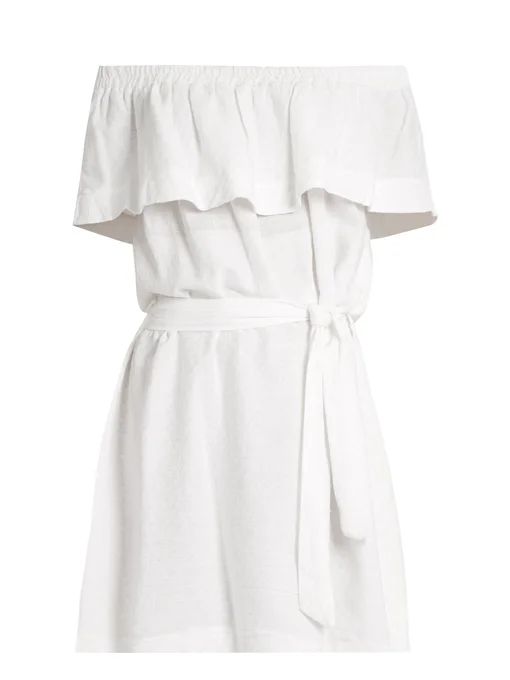 Off-the-shoulder ruffled cotton dress | Cecilie Copenhagen | Matches (US)