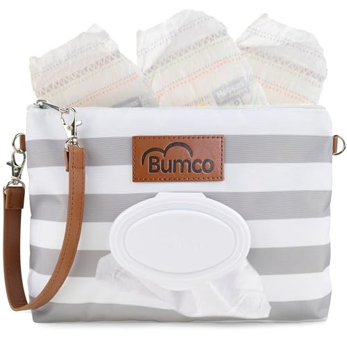 Bumco Diaper Clutch - Portable Wipes Dispenser & Baby Travel Essential, Airtight Baby Wipes Dispenser, Refillable Wipes Container, Travel Baby Essentials, Baby Wipe Dispenser, Diaper Bag Purse | Amazon (US)