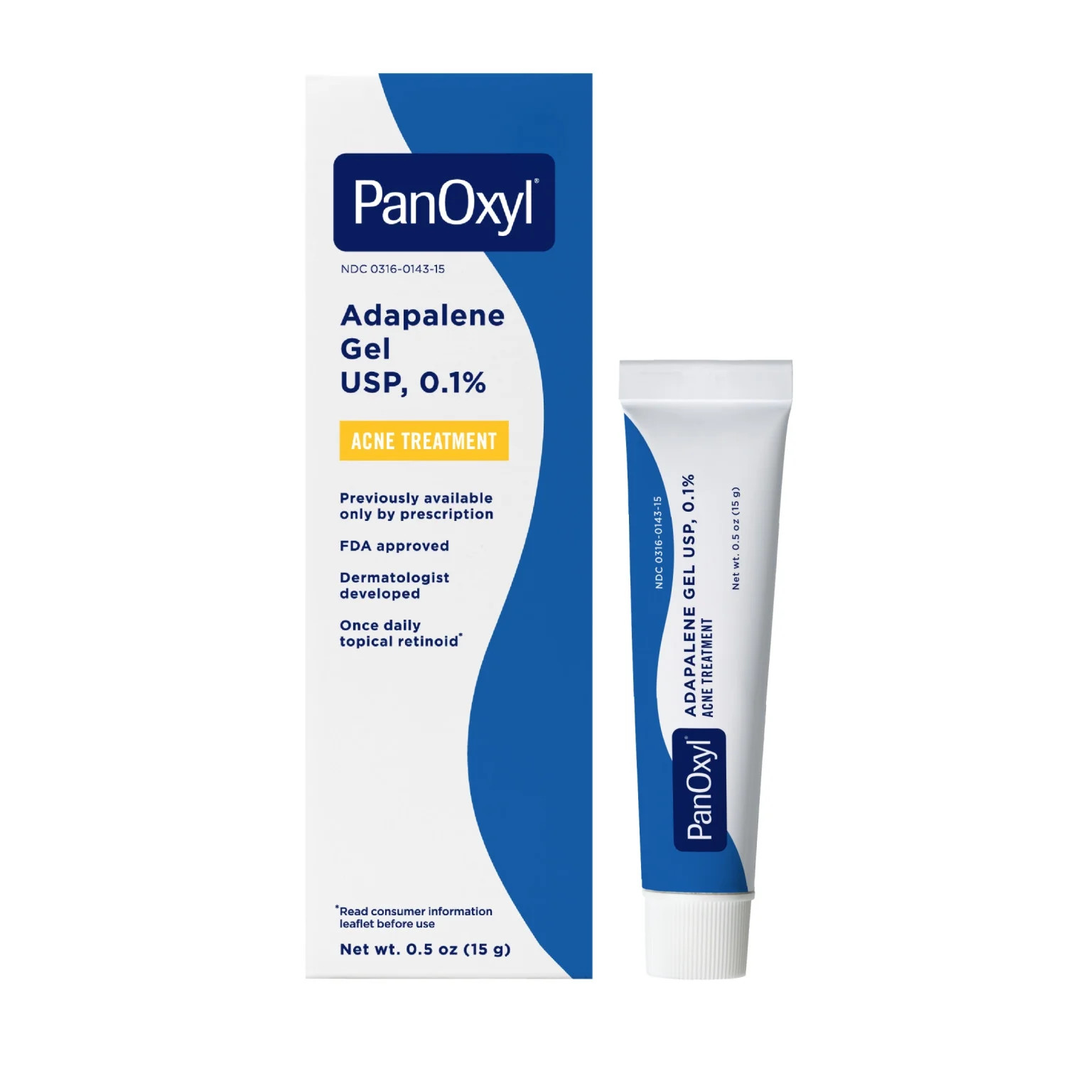 PanOxyl Adapalene 0.1% Leave-On Gel, Retinoid Acne Treatment, 0.5 oz | Walmart (US)