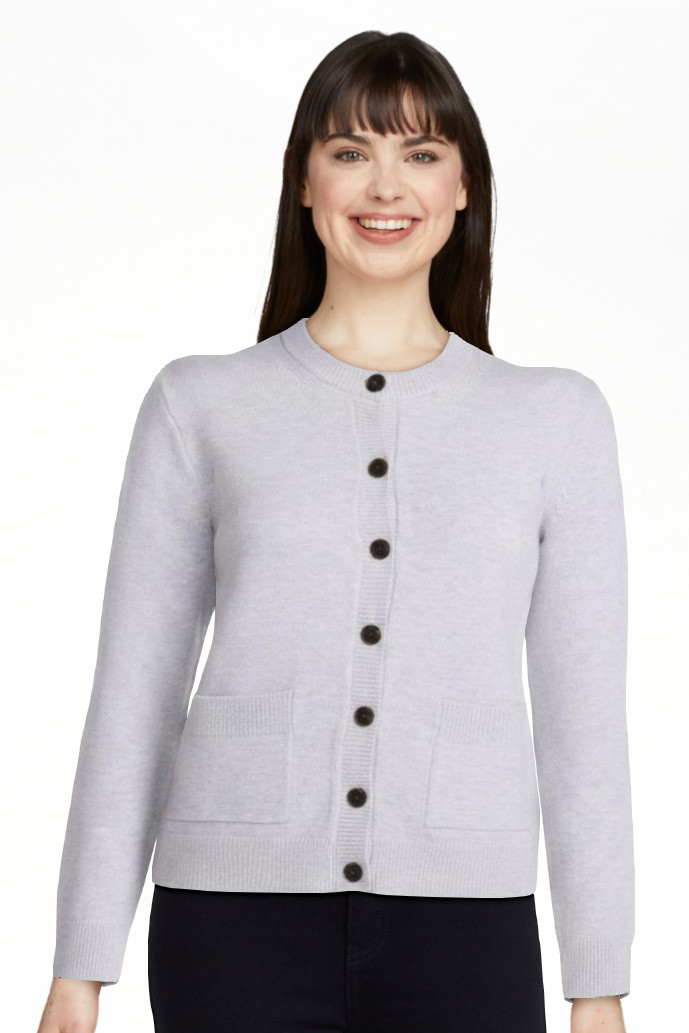 Scenario Women's Crewneck Cardigan with Patch Pockets, Lightweight, Sizes XS-XXXL | Walmart (US)