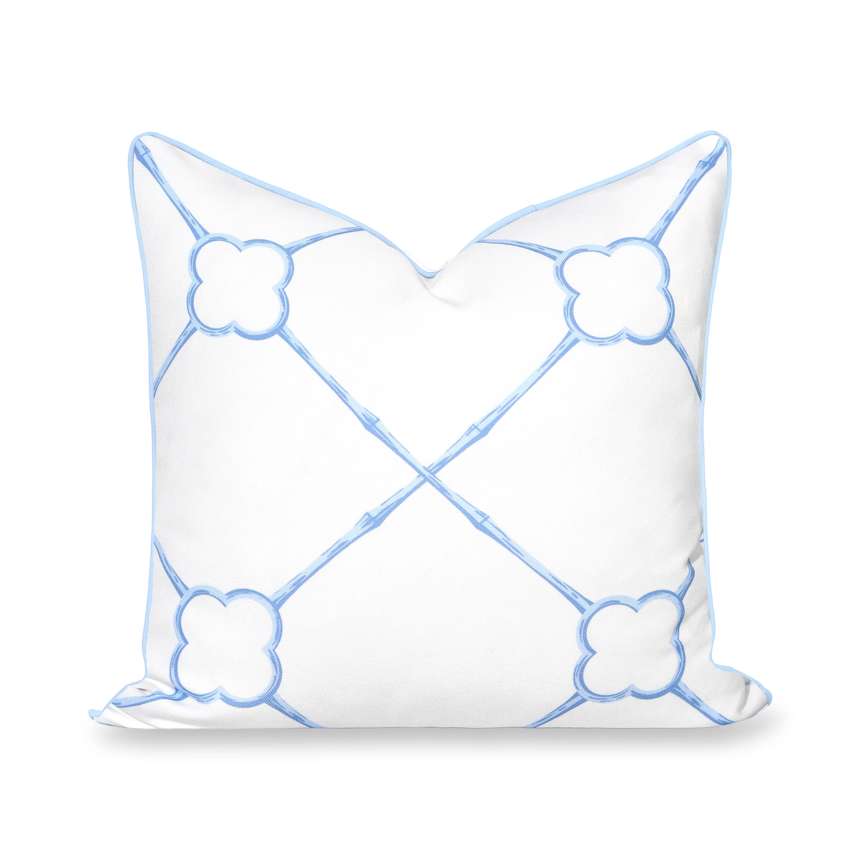 Bambury, Indoor/Outdoor Azure Baby Blue Throw Pillow Cover, with Piping, 22 | Hofdeco