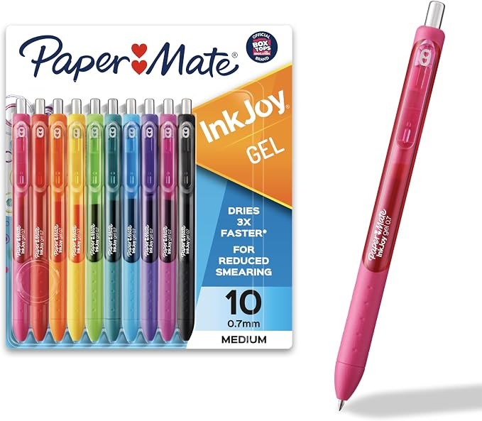 Paper Mate InkJoy Gel Pens, Medium Point (0.7mm), 10 Count - Quick Dry | Amazon (US)