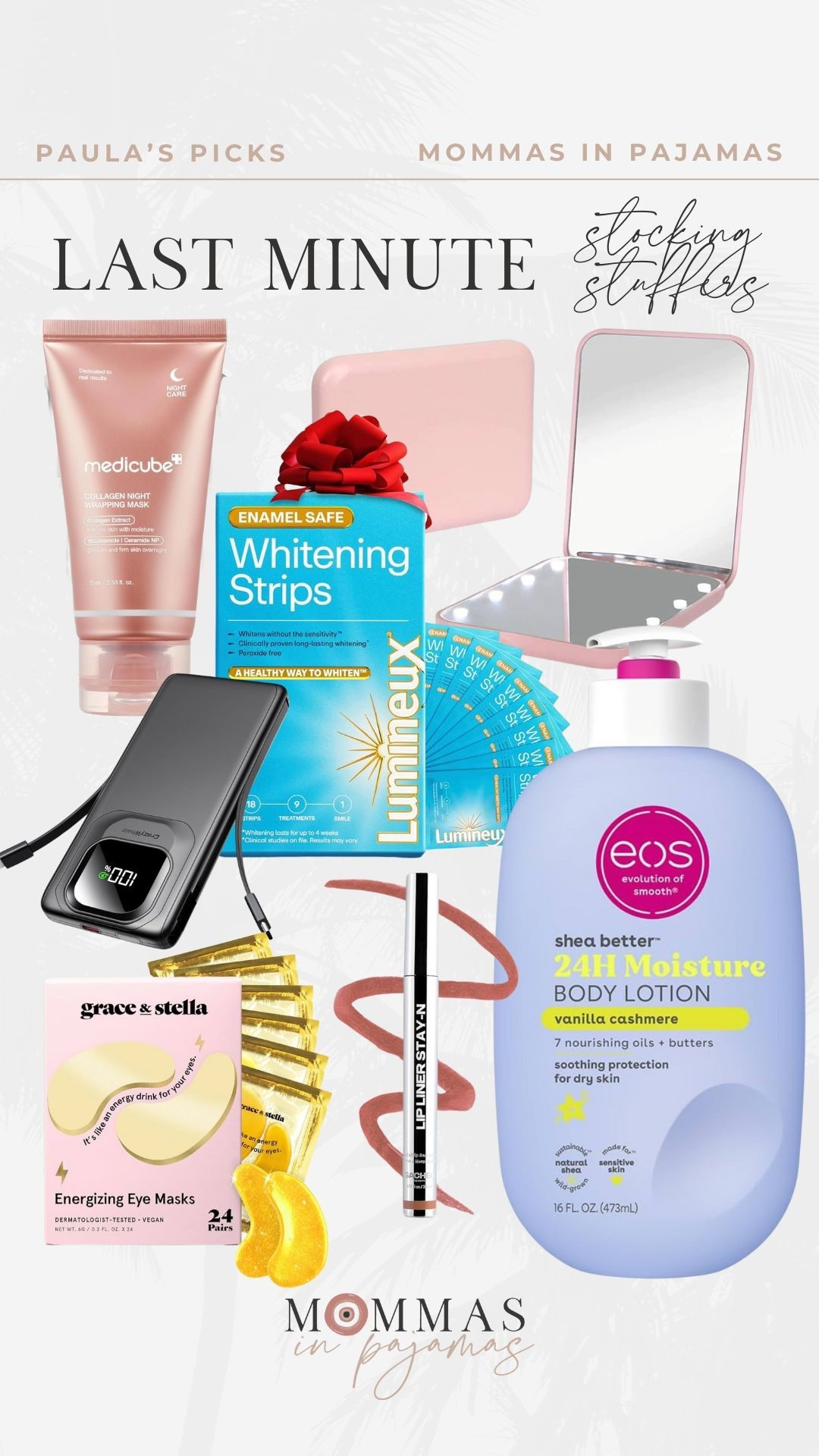 Last minute Amazon sticking stuffers that are 100% sure hits. This lotion is so soft and the smell is amazing and who doesn’t need a portable charger that works so fast. We are all in our tired era so these viral eye masks are a must have. 
Stocking stuffers

#LTKFindsUnder50 #LTKHoliday #LTKSeasonal