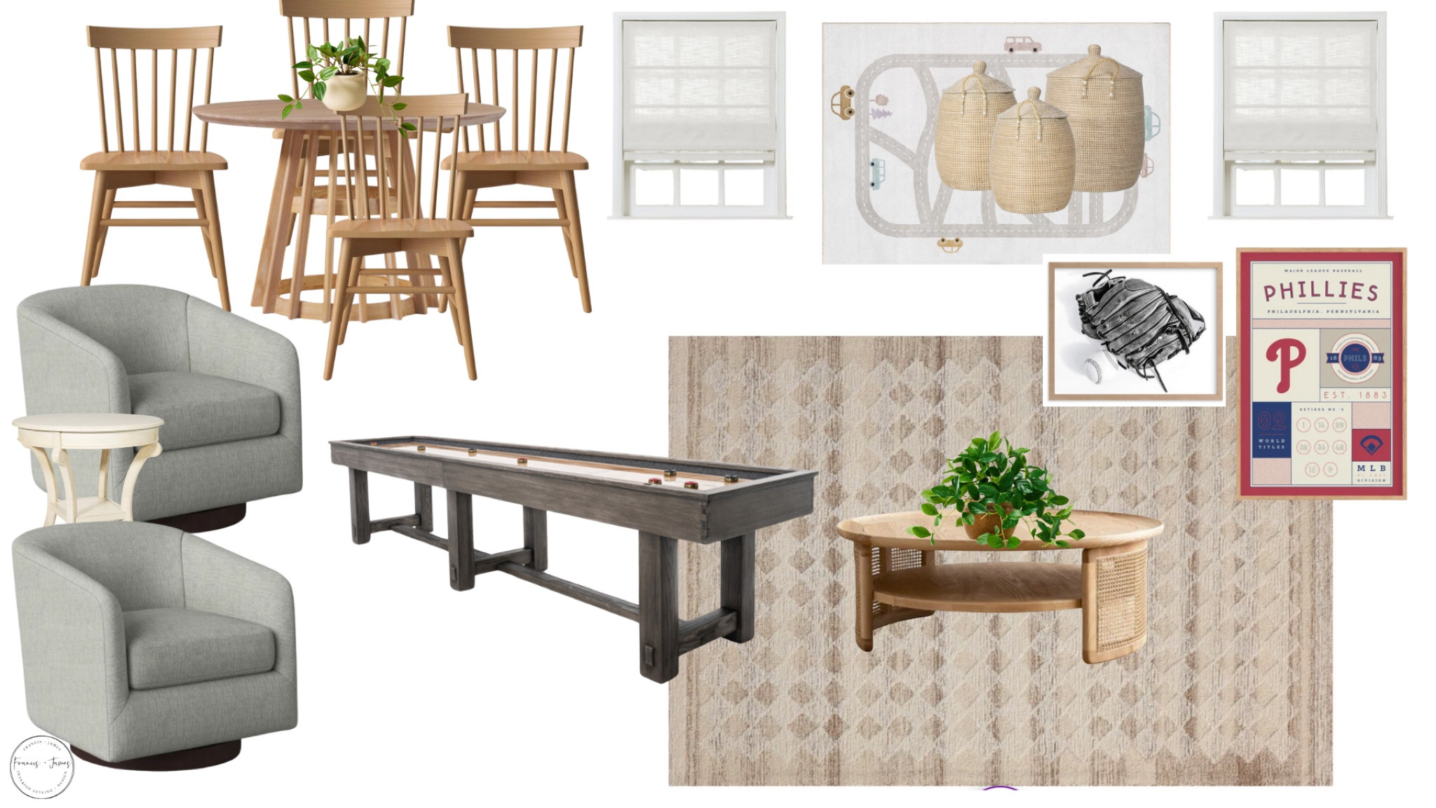 Playroom, bonus room, kids game room, game room, game table, sports room, Phillies, baseball room, swivel chair, round tablee

#LTKFamily #LTKHome #LTKStyleTip