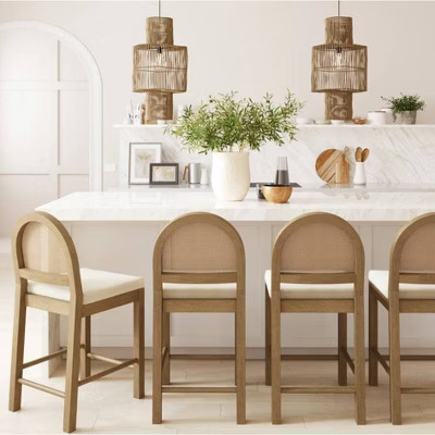 Nathan James Set of 4 Bailey Boucle Counter Height Barstools Brown | Target