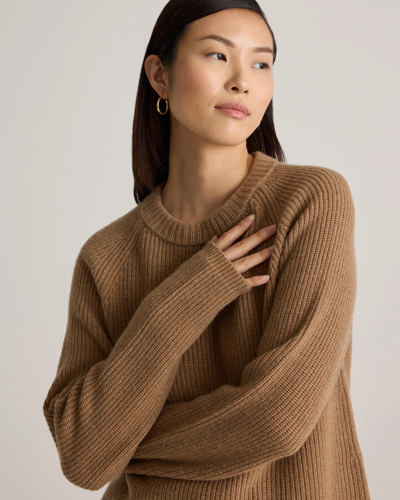 Mongolian Cashmere Fisherman Crewneck Sweater | Quince