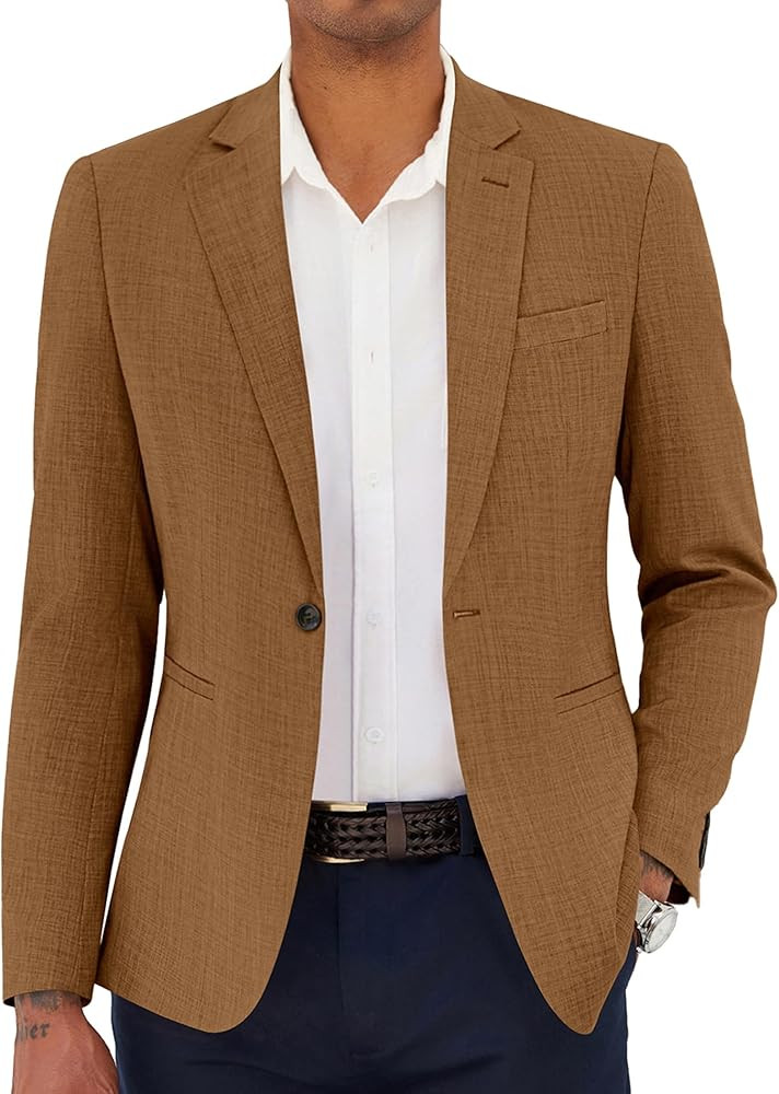 COOFANDY Men's Casual Blazer Slim Fit Lightweight Sport Coat One Button Suit Jacket | Amazon (US)