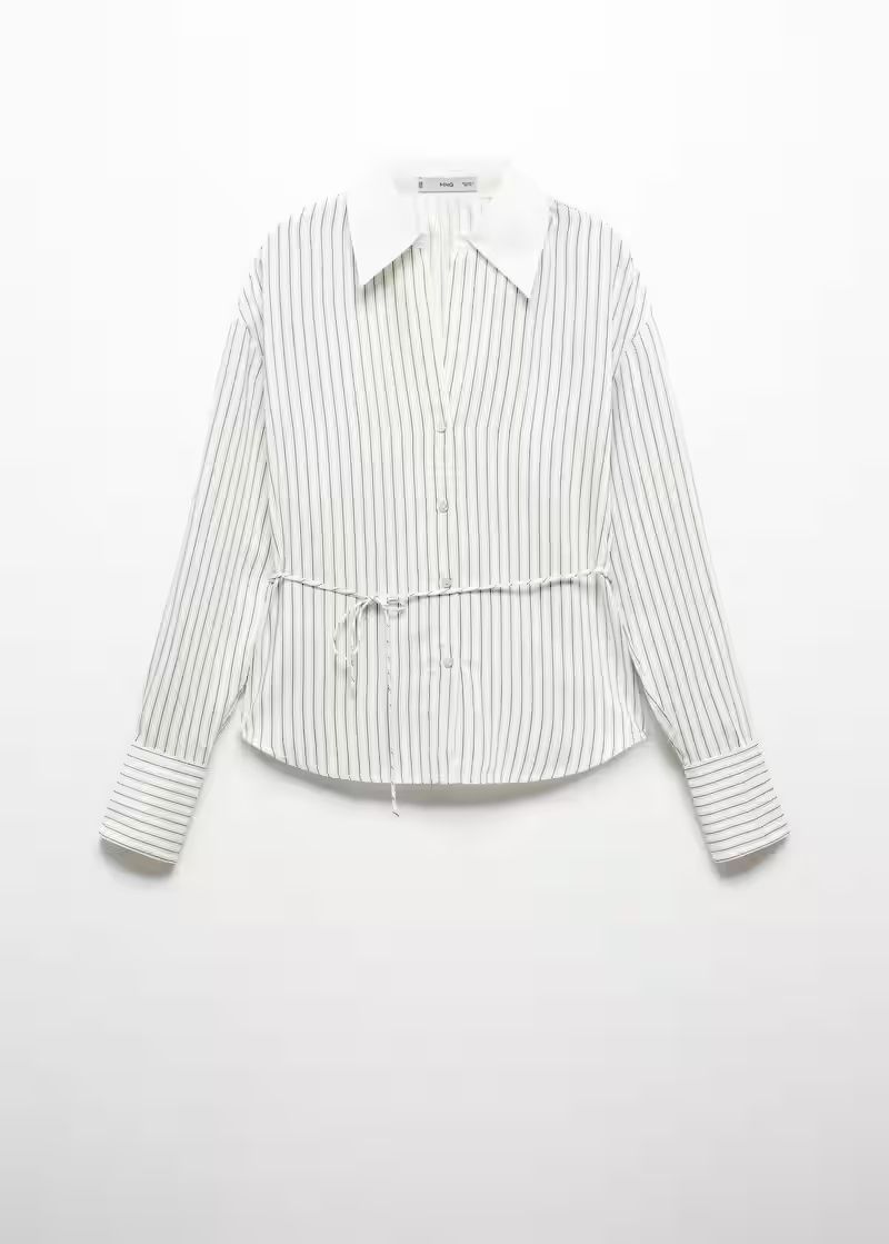 Striped bow blouse -  Women | Mango USA | MANGO (US)
