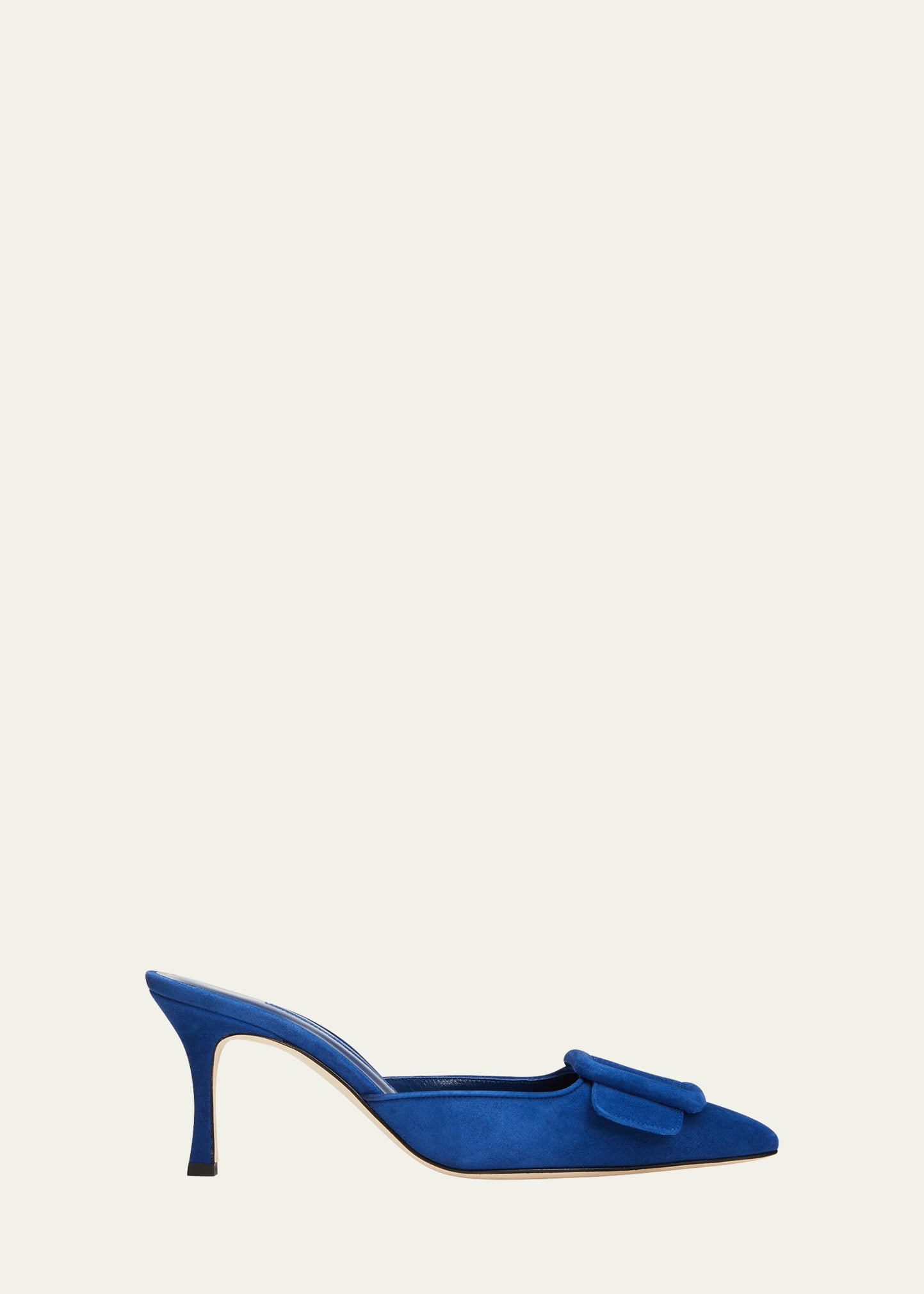 Manolo Blahnik Maysale Suede Buckle Mules | Bergdorf Goodman