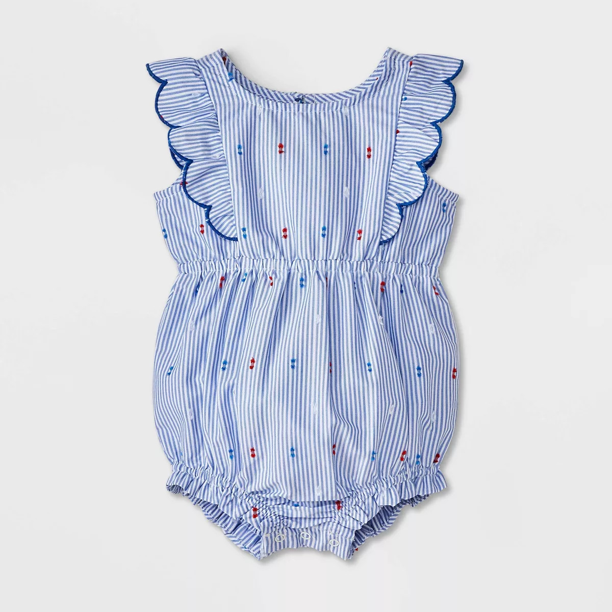 Baby Girls' Scalloped Star Romper - Cat & Jack™ Blue | Target