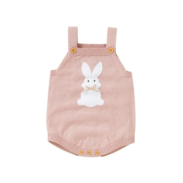 Jxzom 0-18M Baby Girl Boy Easter Bunny Romper Sleeveless Knitted Bodysuit Jumpsuit My 1st Easter ... | Walmart (US)
